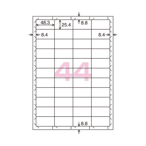 コクヨ プリンターを選ばない はかどりラベル (各社共通レイアウト) A4 44面 25.4×48.3mm KPC-E1441-100 1冊(100シート) 〔×10セット〕