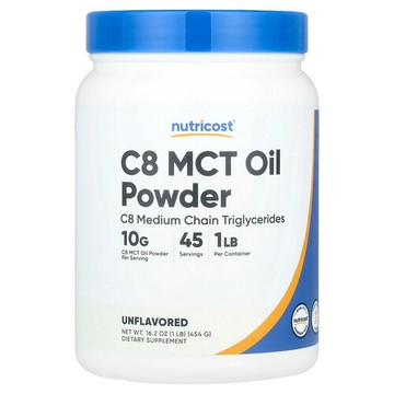 Nutricost, C8 中鏈甘油三酯油粉，原味，1 磅（454 克）