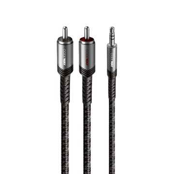 CODEWAY 3.5mm to 2RCA 高傳真音質 音源線 適用各類音響設備 10m  黑色  單一商品  1條