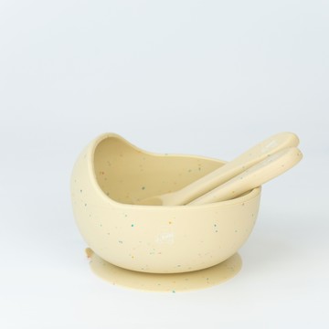 小熊初食吸盤碗(附贈湯叉)【多款】-新加坡Little Bearnie 小貝尼兒童矽膠餐具