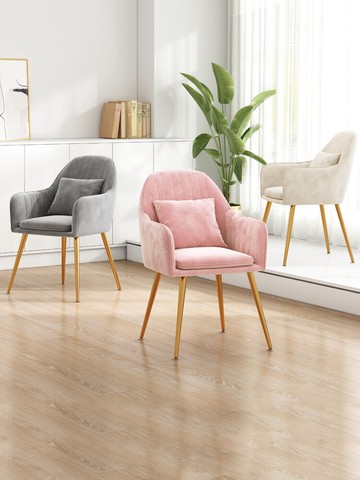 北歐輕奢椅子臥室女生家用網紅化妝椅梳妝臺凳子簡約美甲椅靠背椅