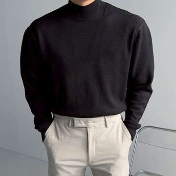 正韓柔軟羊絨保暖素面半立領針織上衣 5色 YUPPIE 預購商品 1125