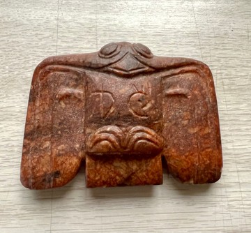 大展鴻圖-天然火山玉石仿古大鵬雕刻擺件擺飾/紙鎮/紅山文化/梟