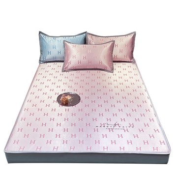 床笠床墊保護罩夏冰絲涼席三件套家用防塵全包席夢思1.5米可水洗