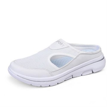 2024亞馬遜大碼獨立站代發休閑鞋半托女單鞋男一腳蹬涼鞋網面半拖