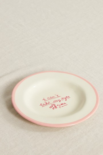 Laetitia Rouget - I Can't Take My Eyes Off You 20cm Ceramic Dessert Plate - Pink - one size