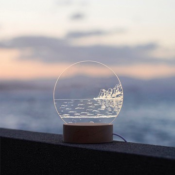 【手繪小夜燈】一起看海 【可客製化文字/確認排版隔天出貨】