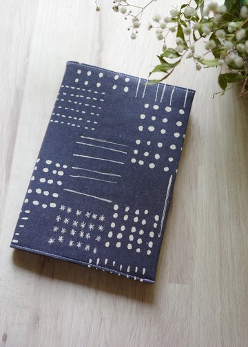 點點線線 藍 - 可調式書衣 書套 可調厚度 A5大小  | 海柏手作