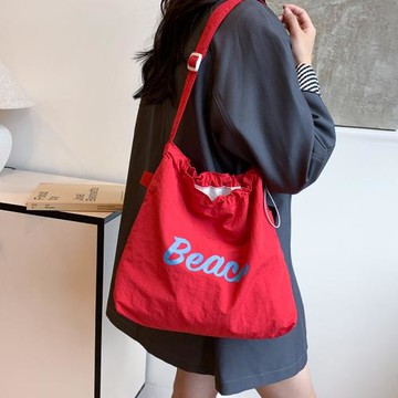 韓版新款潮字母印花包包女大容量尼龍單肩包休閑百搭上班族手提包