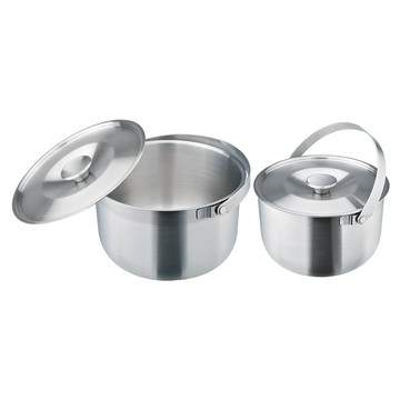 MiyAco 米雅可 品味316不銹鋼調理鍋2件組 附蓋 鍋身#316不銹鋼 鍋蓋#304不銹鋼 台灣產  16cm + 19cm  銀色  1組