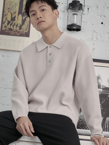 【絕版出清】羅紋造型針織POLO衫