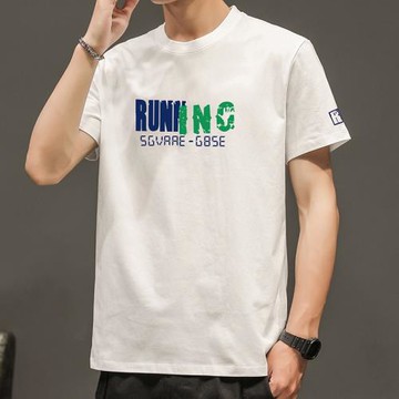 2025夏季男裝韓版寬松純棉潮流大碼男士短袖T恤圓領半袖打底體恤