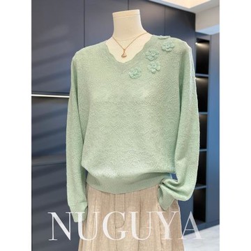 時尚洋氣年輕媽媽裝針織衫女套頭秋裝新款上衣減齡氣質中年打底衫