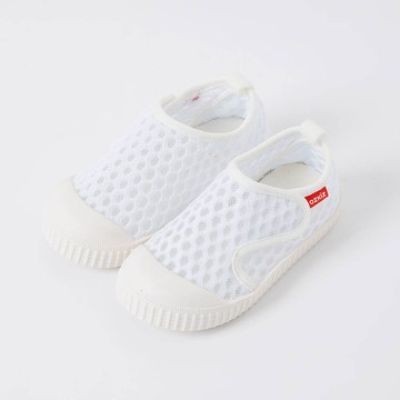 韓國 OZKIZ - 水陸兩穿！網眼超透氣玩水沙灘鞋/懶人休閒鞋-白