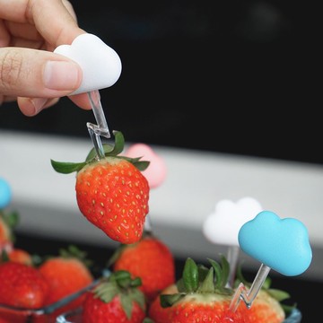 QUALY 朵朵雲兒果叉(6入)