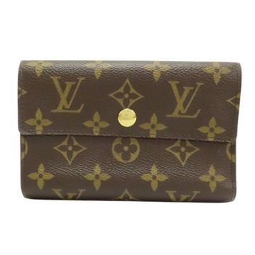 【二手名牌BRAND OFF】LOUIS VUITTON 路易威登 棕色 原花 PVC塗層帆布 三折中夾 M60047