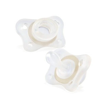 舒適哺乳-輕量柔軟矽膠拇指型安撫奶嘴2入組(小-2-6個月)-夜光款