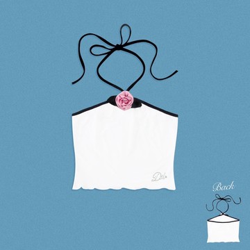 DADDY | 英國玫瑰造型細肩帶短版上衣，甜美可愛的設計。