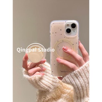 輕派簡約ins潑墨磁吸支架適用蘋果15promax手機殼iphone13新款16pro女12雙層殼14高級感小眾日韓系11全包硬殼