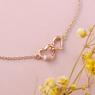 Majalica．純銀手鍊．雙愛心．PH3004