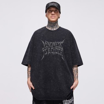 美式300g重磅復古短袖T恤男生夏季加肥大碼寬松運動胖子半袖潮流