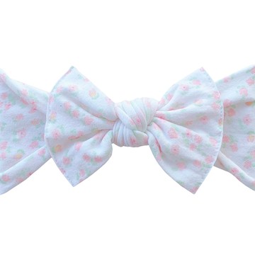 美國baby bling - 純手工超彈/極細緻輕柔/無束縛感蝴蝶結髮帶/髮飾_印花款-洋甘菊 (0-5歲適用)