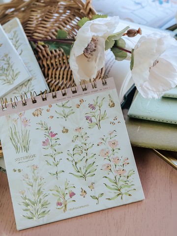 花的顏色線圈筆記本 - 珊瑚