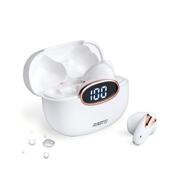 RASTO RS46 純白晶石電量顯示真無線藍牙5.3耳機【限時優惠】