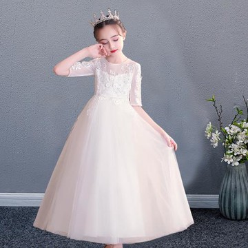 女童公主裙晚禮服輕奢小眾高端連衣裙花童小女孩兒童鋼琴演出服