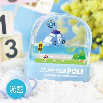 可愛卡通印章 - 水世界飄浮印章-彩繪POLI-淺藍 (3x1cm)