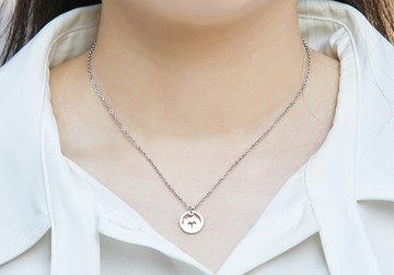 小貓咪頭星座項鍊 - 抗敏醫療鋼