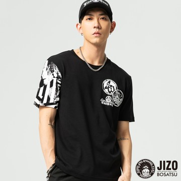 【8折↘結帳2件再88折】地藏當街文字筆觸仿貼標短TEE - BLUE WAY 地藏小王