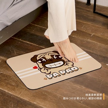 【Doca 豆卡頻道】線條系列 軟式珪藻土地墊線條八寶  (60x40cm)