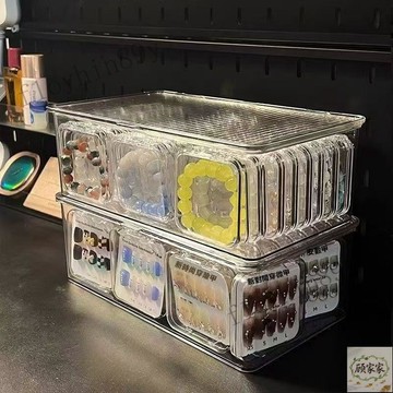 手串收納盒 飾品收納盒✨手串水晶收納盒桌面手鏈透明首飾文玩飾品防塵項鏈整理盒展示收納 分類盒 整理盒 首飾盒 飾品盒