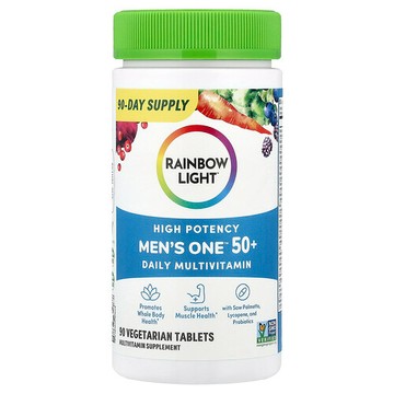 Rainbow Light, Men's One 50+ 日常多維生素，優效，90 片素食片劑