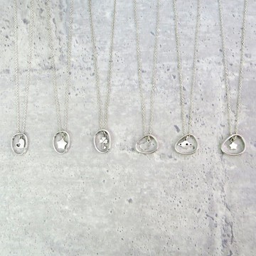 刻字訂製 自然系 石 Stone-直 925純銀墬/項鍊