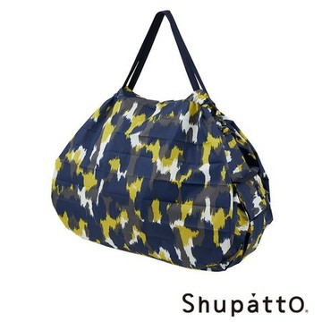 Shupatto燈籠型都會時尚系列秒收環保啪啪包-大-樹蔭藍