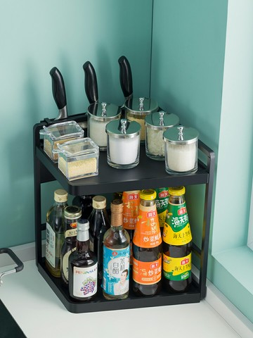 十一維度廚房調料置物架不銹鋼臺面墻角多功能調味品收納桌面刀架