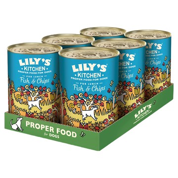 LILY'S KITCHEN 莉莉廚房 英國原裝進口狗罐頭/狗餐盒  炸魚薯條  6罐  400g