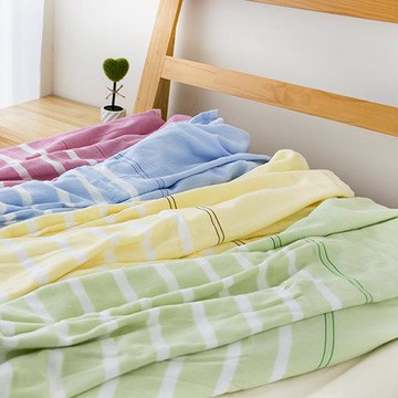【台灣興隆毛巾】靜生活涼感紗布雙人毛巾被 單件組(3色可選)