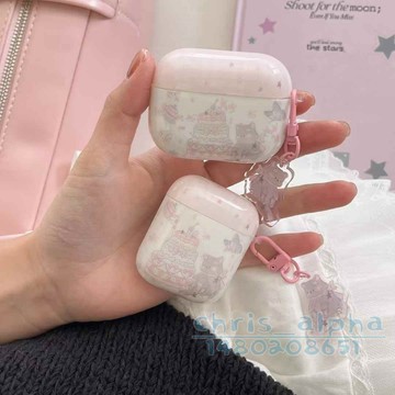 蛋糕小貓 可愛ins少女風 適用AirpodsPro2保護套 1/2/3/4代保護殼 pro蘋果耳機殼 全包防摔殼