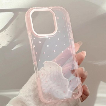 少女粉星星適用蘋果16promax手機殼iphone18防摔15全包14磁吸17韓