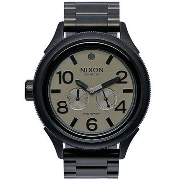 NIXON OCTOBER TIDE 戰鷹裴龍經典時尚腕錶-黑-A4741062-48mm