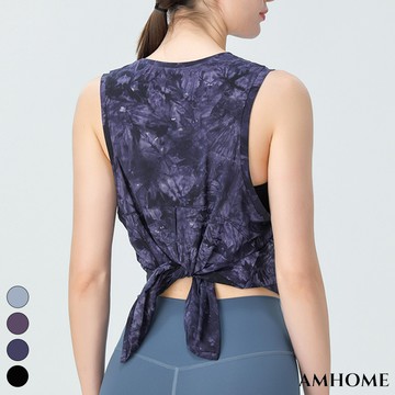 【Amhome】紮染網紗瑜伽背心速乾上衣# 112990(現貨+預購)