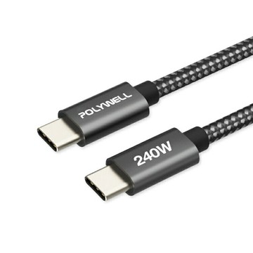 USB Type-C 240W 5A 快充編織線 短尾版 200cm 適用 USB-C 傳輸線 充電線