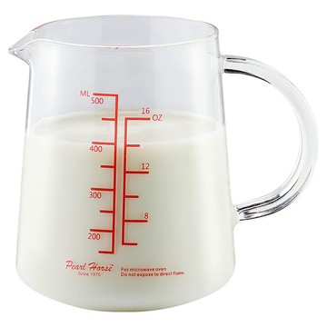 Pearl Horse 寶馬 玻璃刻度拉花杯 500cc 耐熱玻璃  透明色  1個