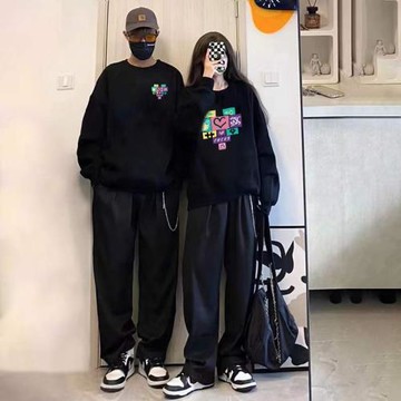 情侶裝衛衣春秋冬季2025新款潮牌不一樣的高級設計感小眾加絨外套