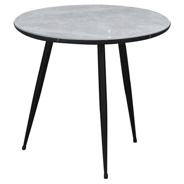 【文創集】施雅特 雙色1.5尺雲紋石面圓形小茶几-45x45x44.5cm免組