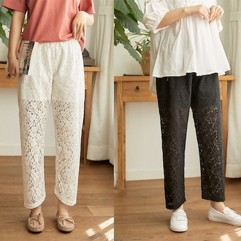 レディース レース 総柄 パンツ 九分丈 夏 パンツ ボトムス 下着 コーデしやすい ストレートパンツ ズボン 通販 Lineポイント最大1 0 Get Lineショッピング