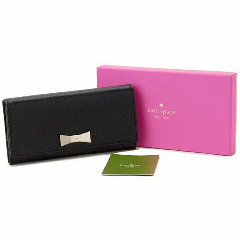 ケイトスペード kate spade 長財布 PWRU3989 001 三つ折り財布 リボン ...